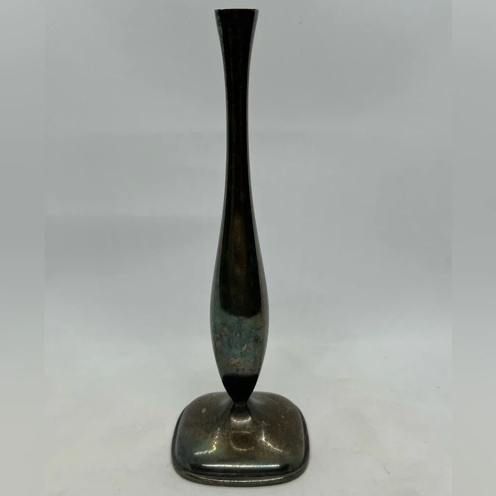 Vintage  8 1/2” BELLINI Brasil Silverplate Bud Vase ~ G163